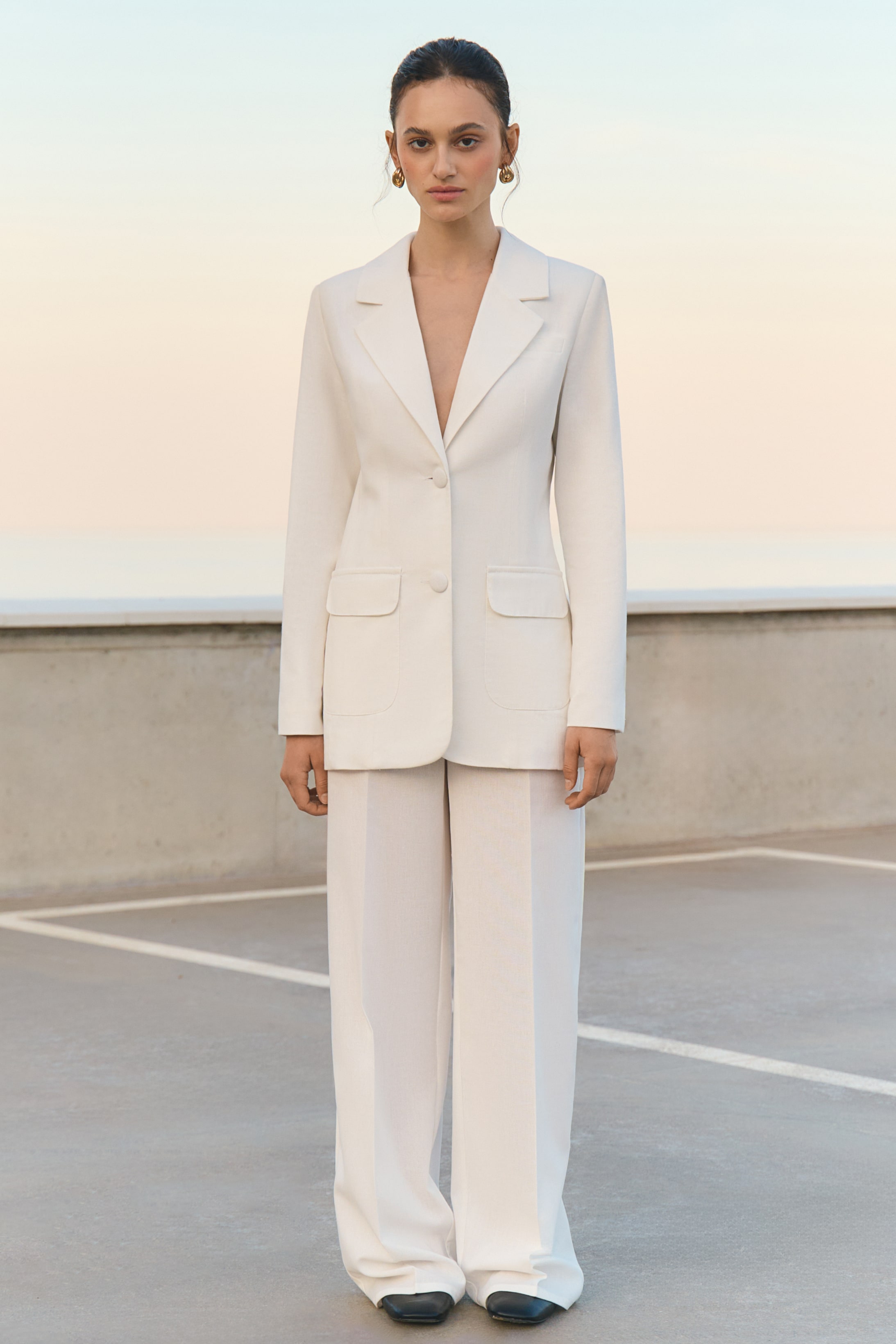 Штани прямого крою з льону TR47302